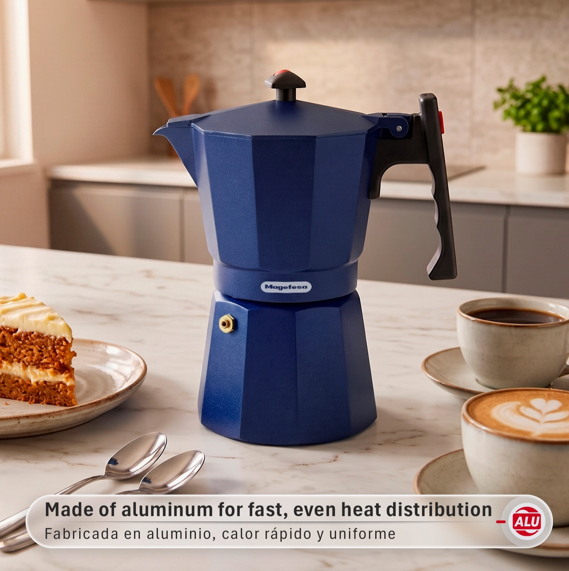 Magefesa Colombia Blue 6-Cup Stovetop Espresso Maker – Moka Pot