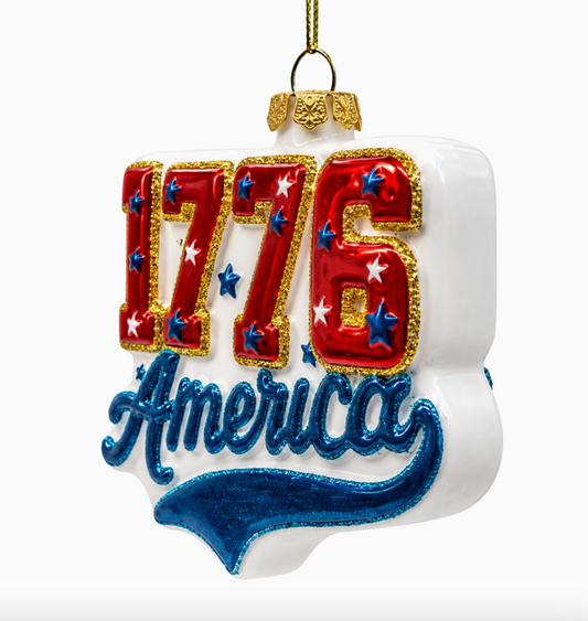 America 1776 Patriotic Glass Ornament – USA 250th Anniversary - NY Gift Boutique
