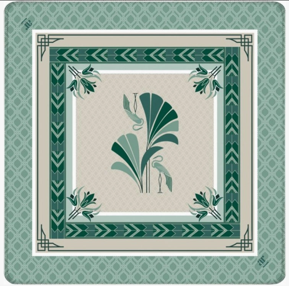 Gatsby's Feathered Affair Mahjong Mat – 33" x 33" | Anders Ruff