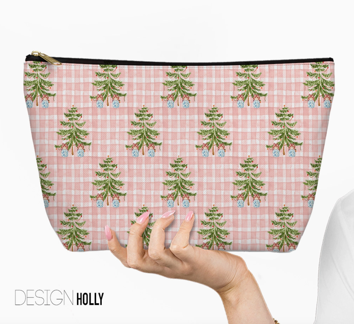 Christmas Mahjong Tile Bag – Holiday Zippered Pouch