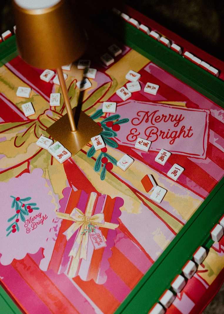 Merry & Bright Christmas Mahjong Mat – 33" x 33"