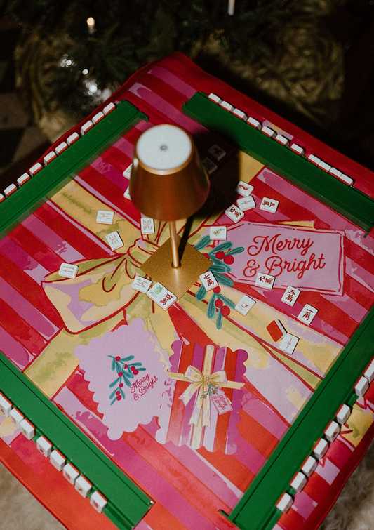 Merry & Bright Christmas Mahjong Mat – 33" x 33"