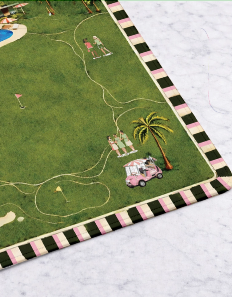 On the Green Golf Mahjong Mat – 33" × 33"