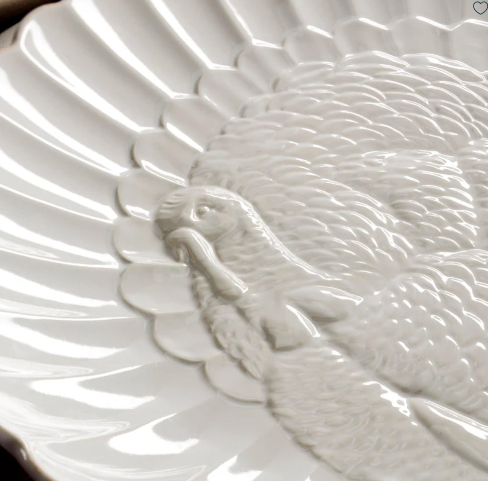 Lenox French Perle White Carved Turkey Platter – 18"