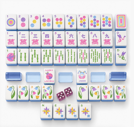 Bamboo Garden Mahjong Tile Set with Carrying Bag