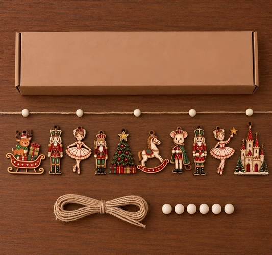 Vintage Nutcracker Ballet Wooden Christmas Garland