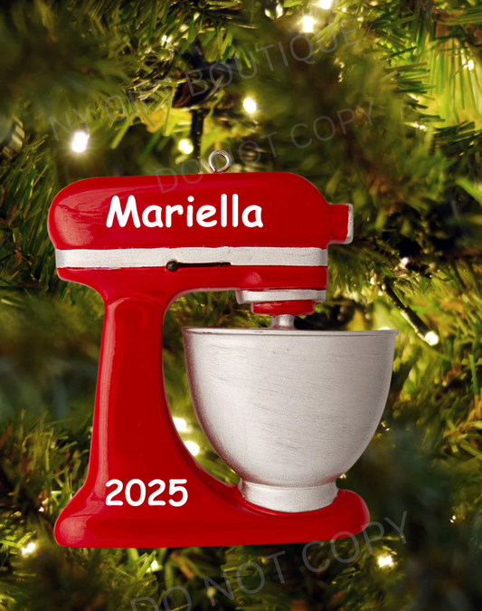 Red Baker / Stand Mixer Personalized Ornament