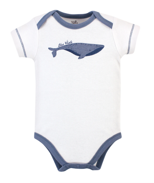 Touched By Nature Organic Cotton Bodysuits, Blue Whale - NY Gift Boutique