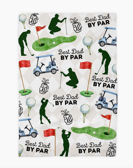 Best Dad by Par Waffle Weave Towel - NY Gift Boutique