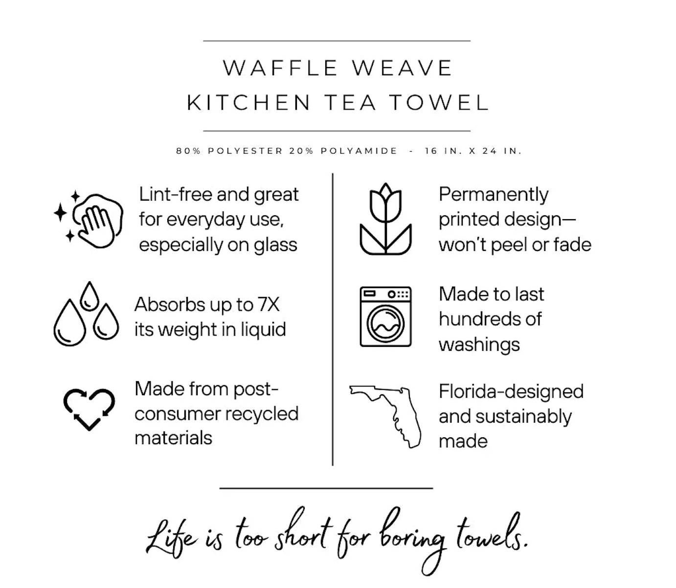 Western Boot USA 250 Waffle Weave Towel
