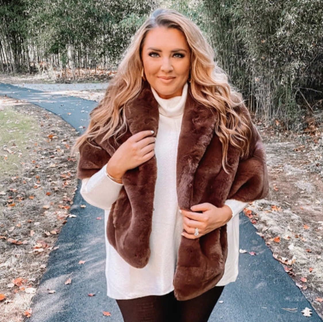 Wedding White Faux Fur Capelet | Bridal Accessory - NY Gift Boutique