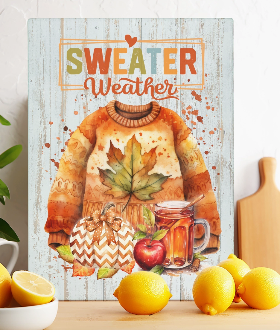 Sweater Weather Fall Glass Trivet