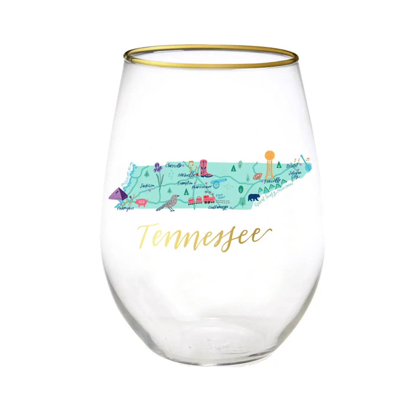 State Themed Stemless Glass