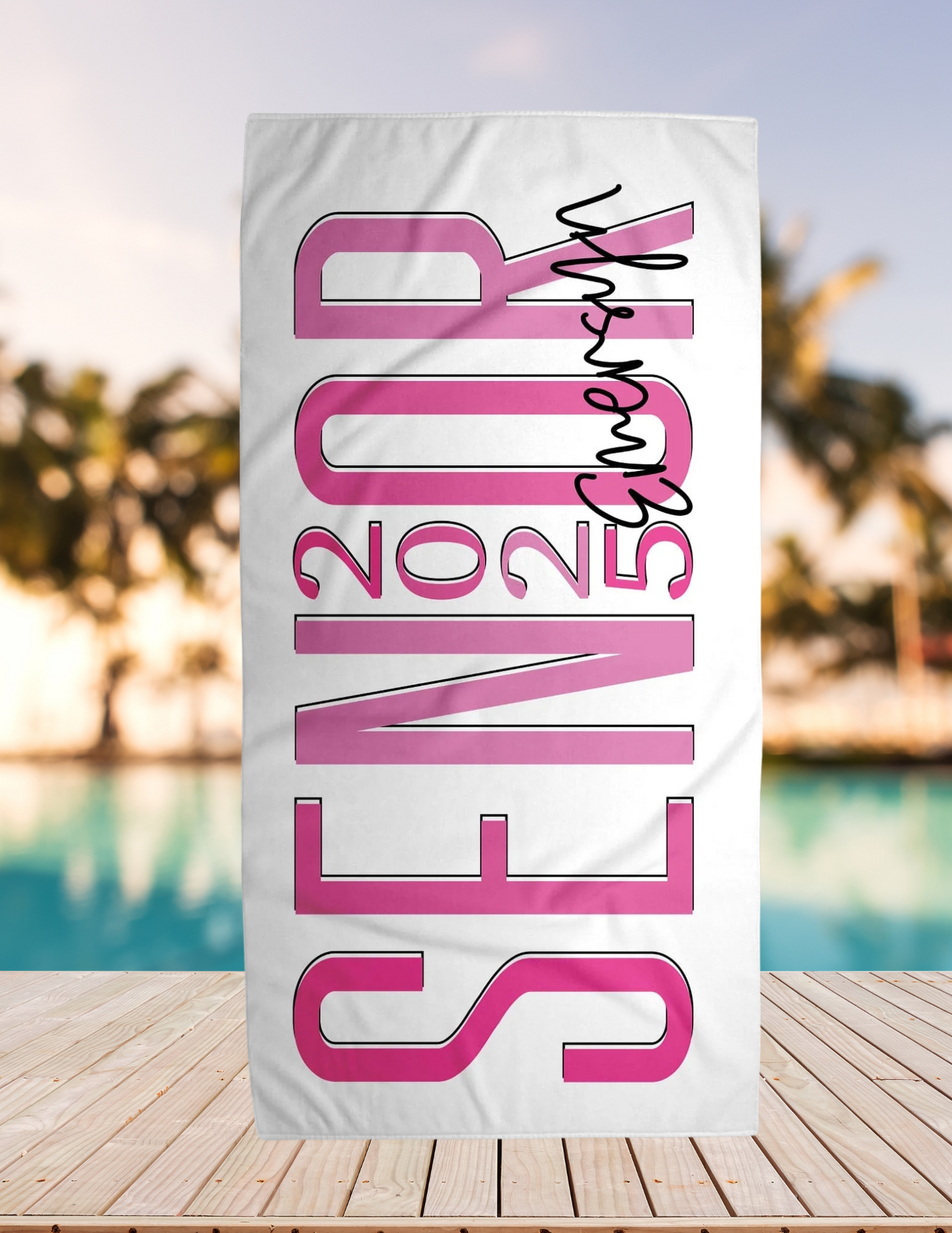 Senior 2025 Personalized Beach Towel