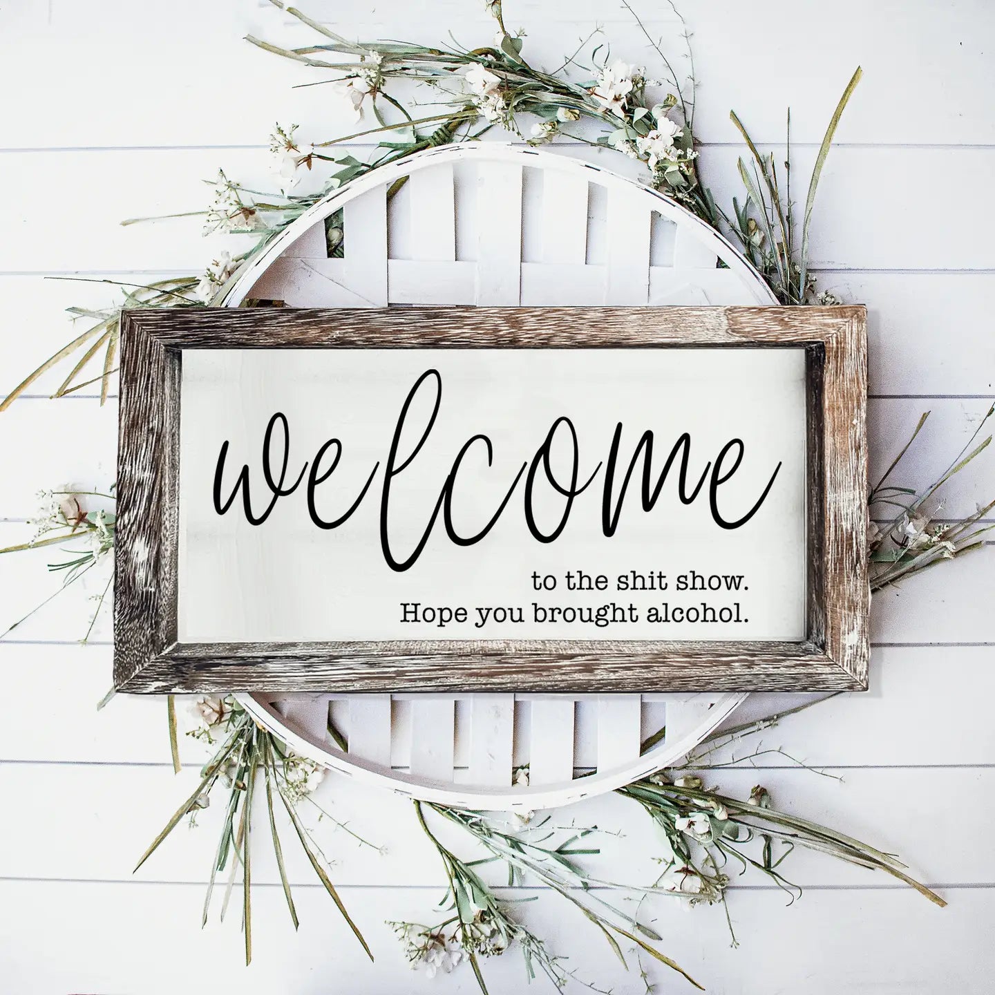 Paulownia Wood Framed Funny Sign - Assorted Designs