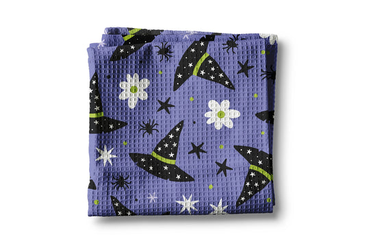 Witch Hat Purple Waffle Weave Tea Towel