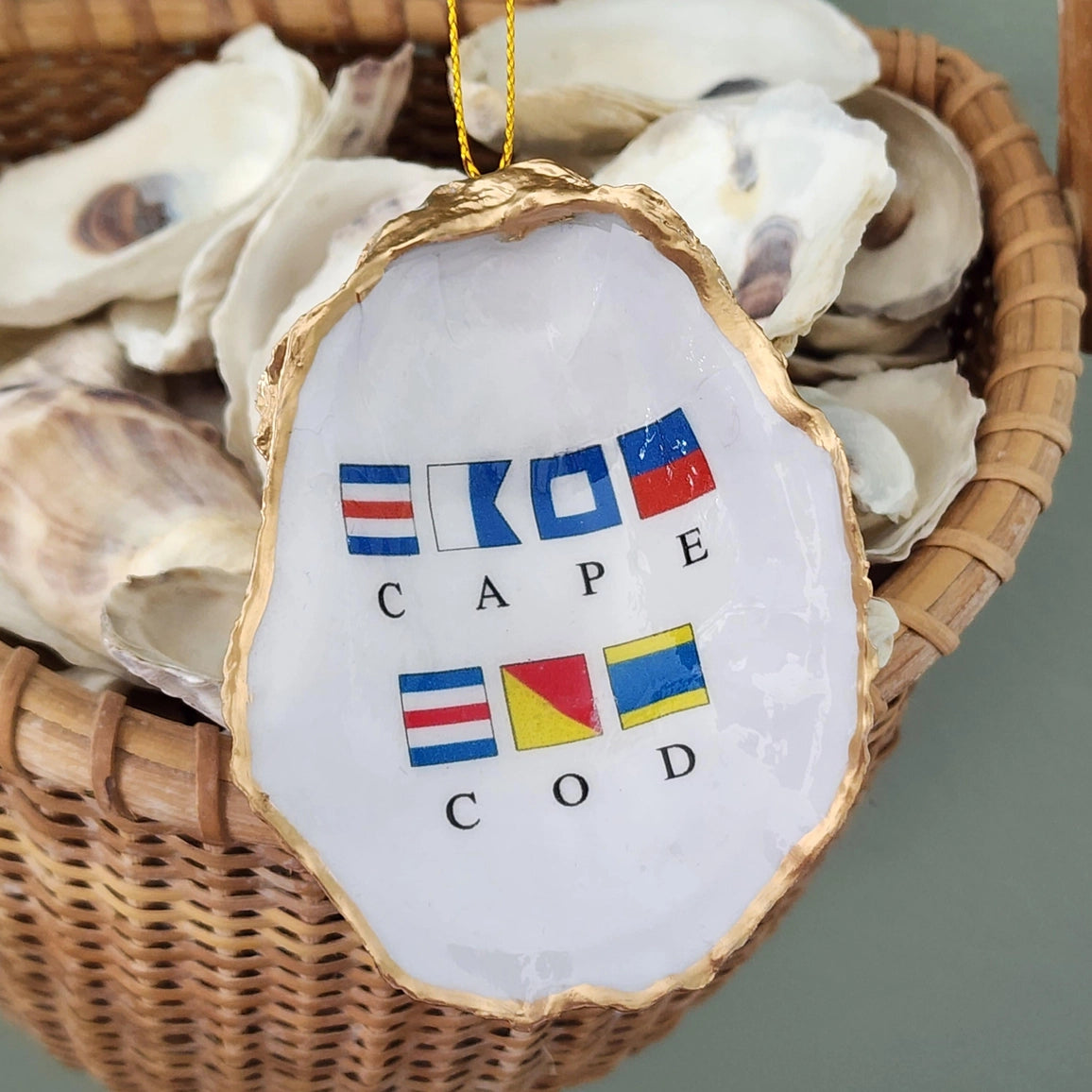 Cape Cod Nautical Signal Flag Oyster Shell Dish