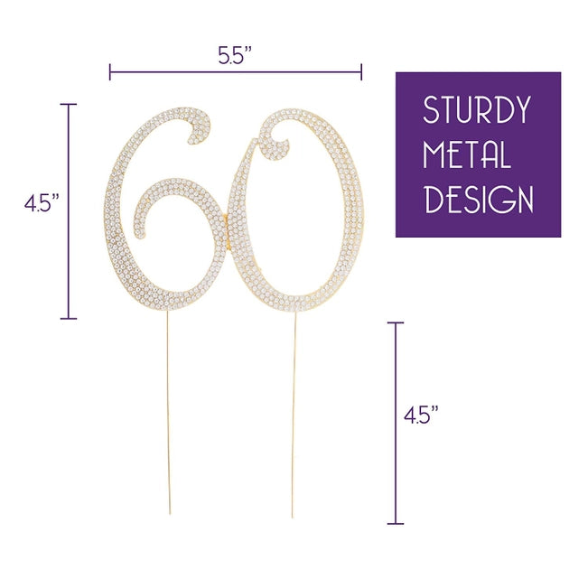 60 Gold Crystal Cake Topper