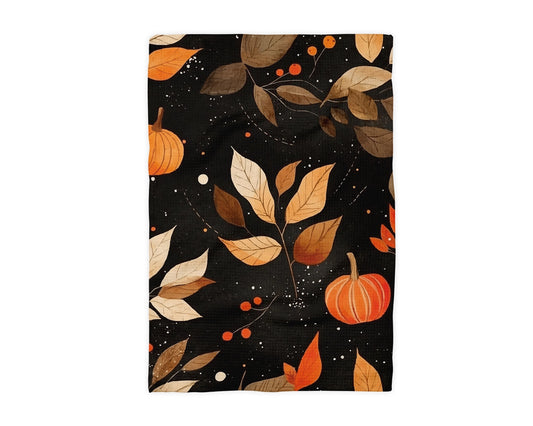 Fall Autumn Leaves Kitchen Waffle Weave Towel