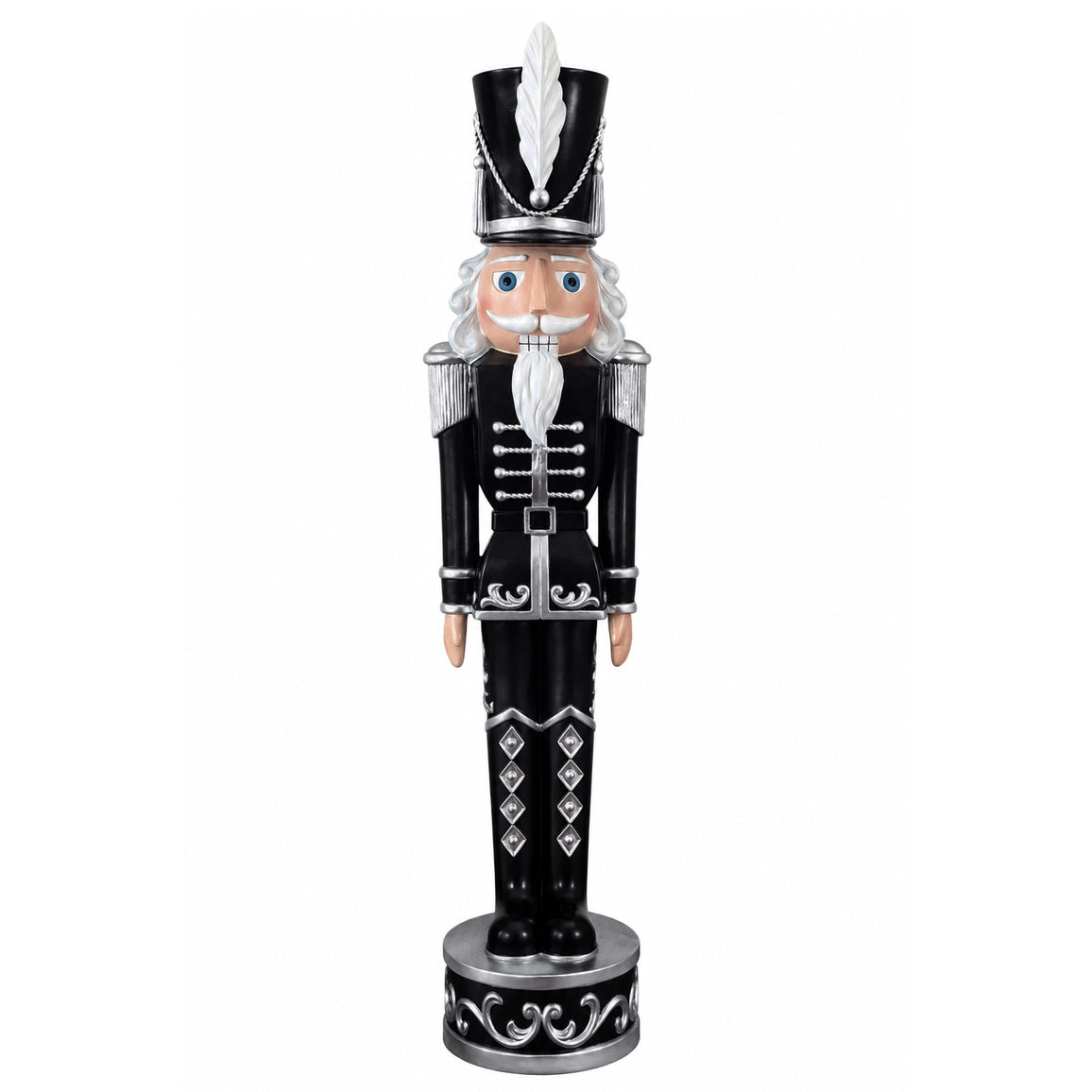 37 Inch Black and Silver Christmas Nutcracker— Haute Decor