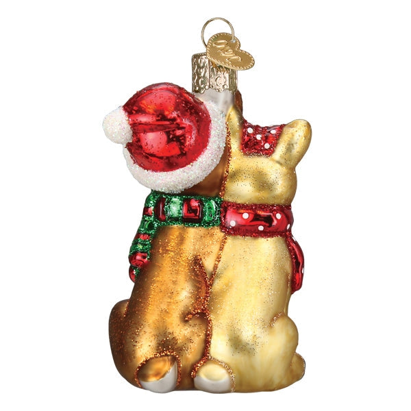 Rudolph and Clarice Glass Christmas Ornament