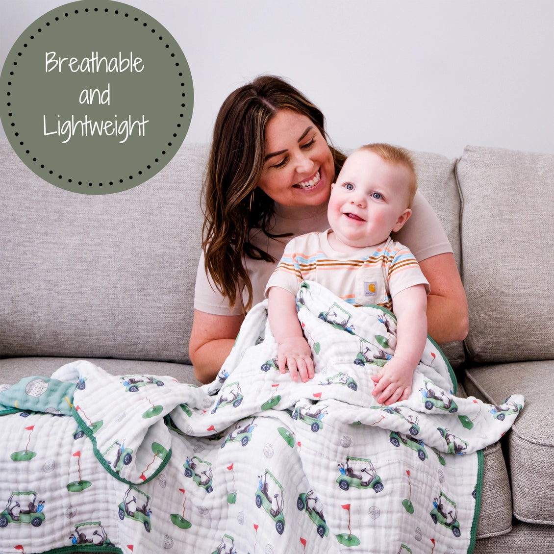 Golf A Round Sports Theme Baby Toddler Muslin Blanket