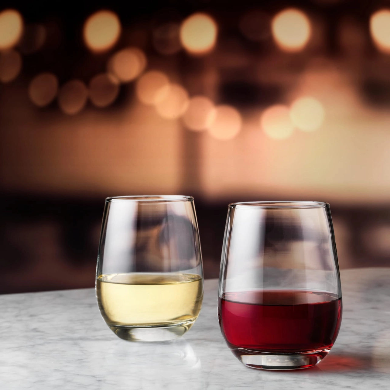 Libbey Stemless Glasses, Clear, 15.25 Ounce, Set of 12