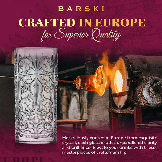 Highball Drinking Glasses, Set of 4 , 13 Fl. oz