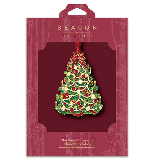 Festive Candle Tree Brass Ornament