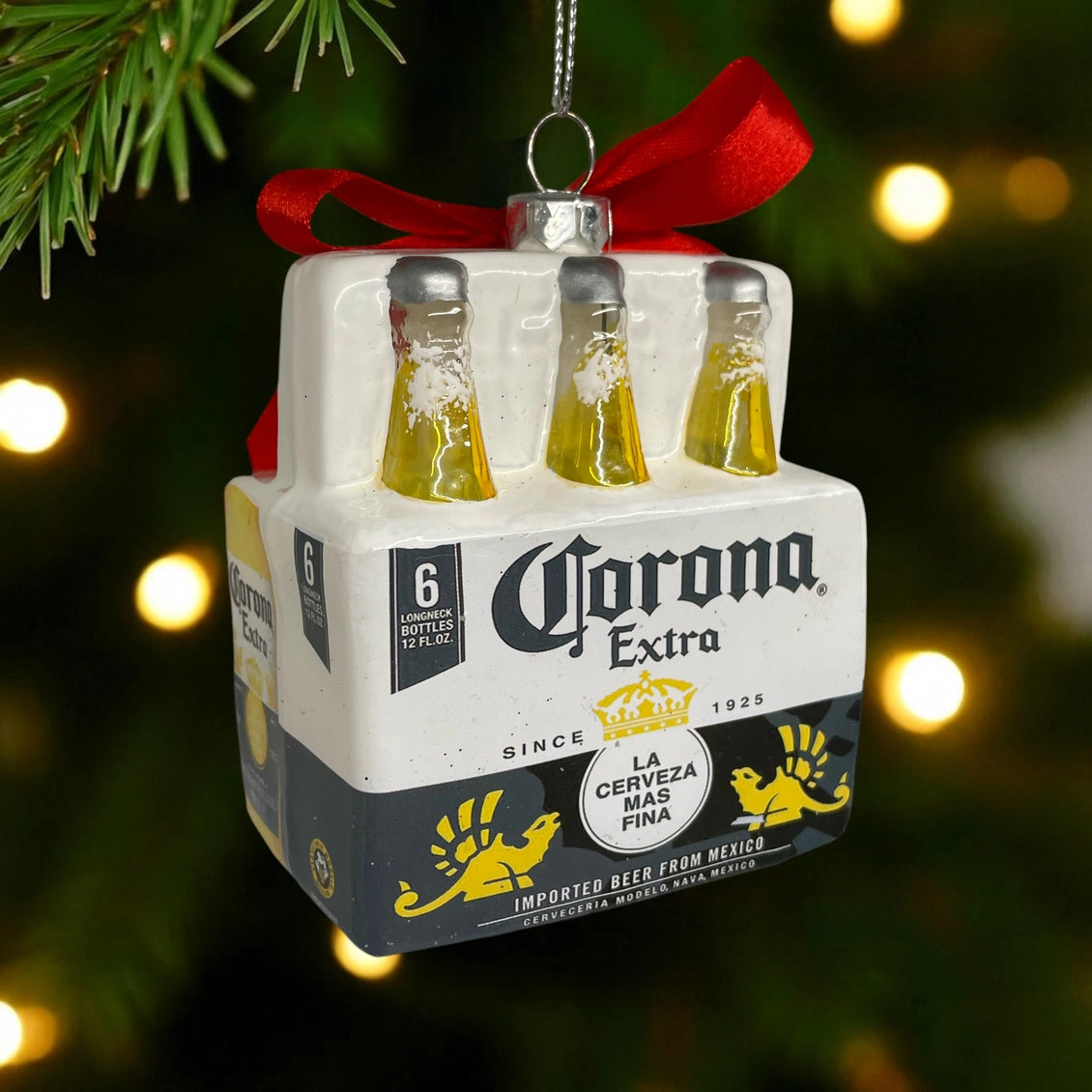 Beer Six-Pack Glass Ornament
