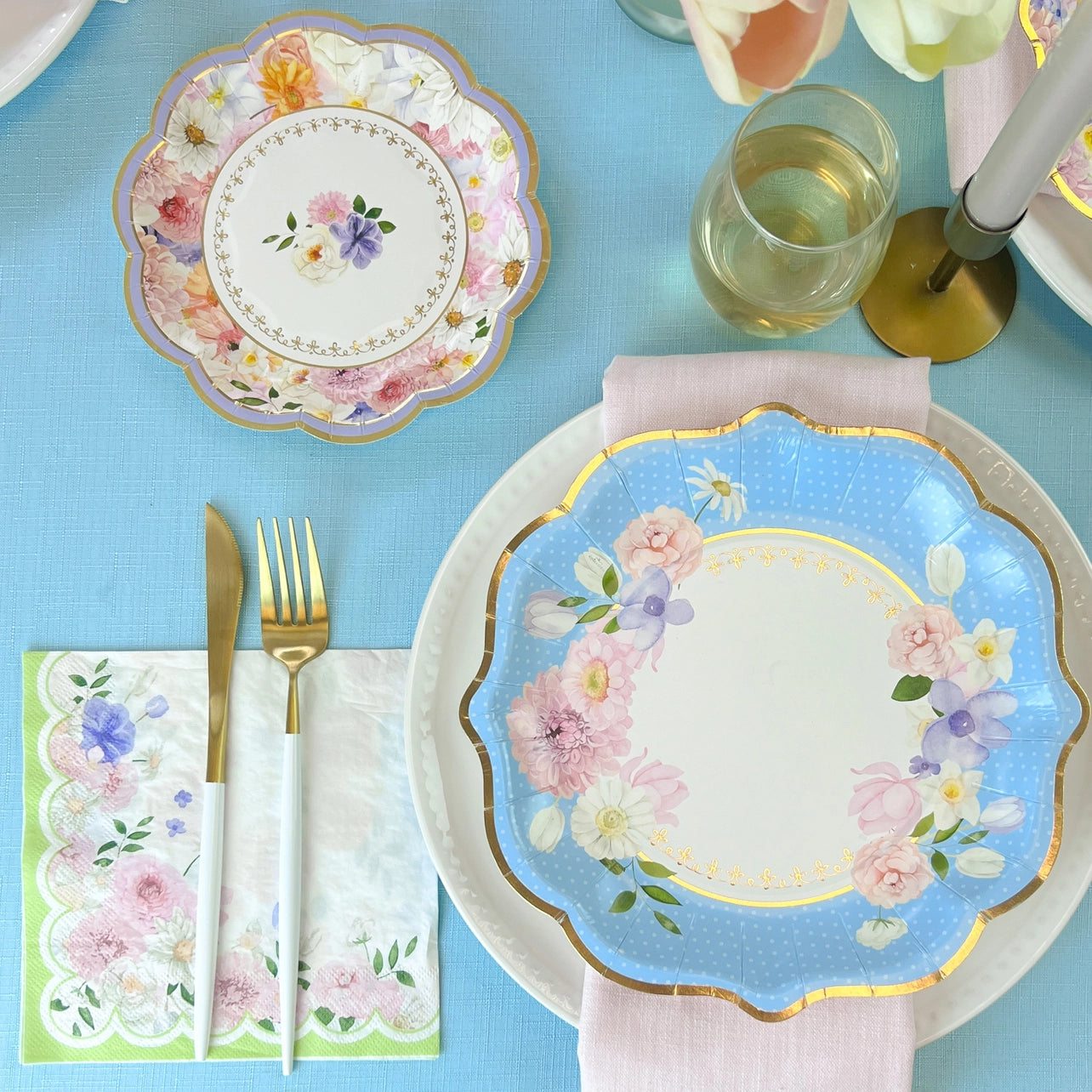 New Tea Time Party 7" Premium Paper Plates - Assorted (Set of 16)