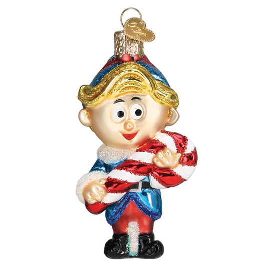 Hermey the Elf Glass Christmas Ornament