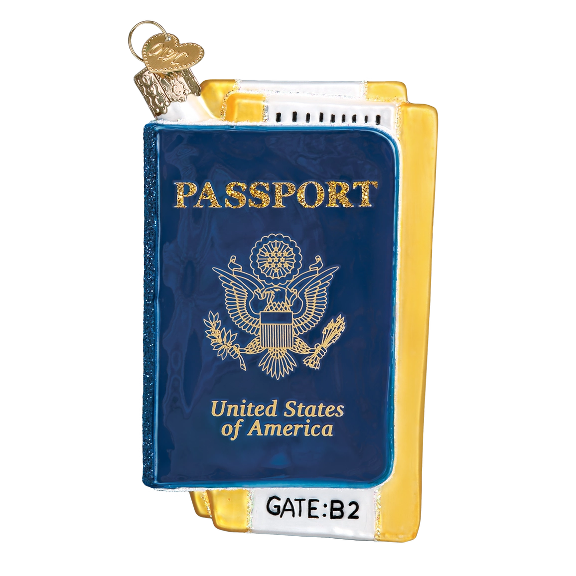 Passport Glass Christmas Ornament