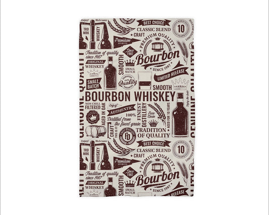 Vintage Liquor Whiskey Waffle Weave Tea Towel