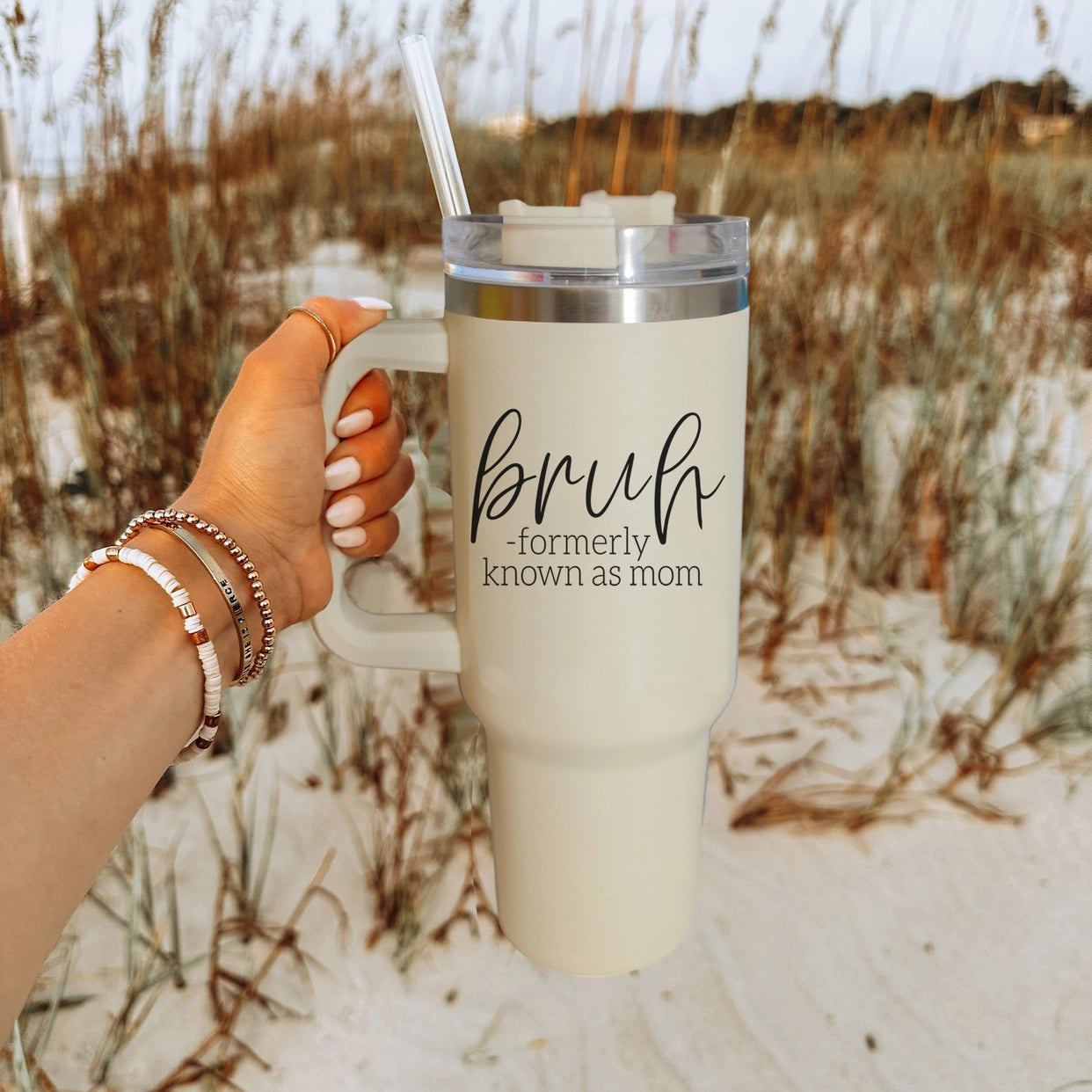 Bruh, Formerly known as Mom 40oz Tumbler with Handle