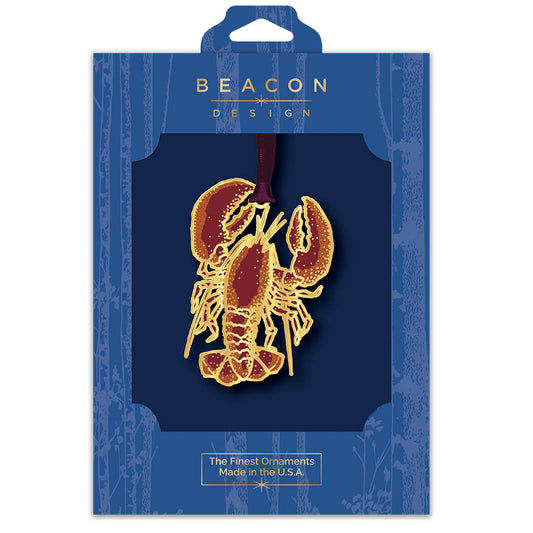 Coastal Lobster Brass Ornament - NY Gift Boutique