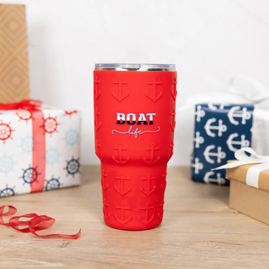 Boat Life - 30 oz Travel Tumbler with 3D Silicone Wrap