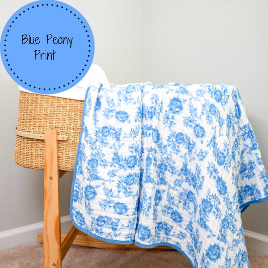 A Peony For Your Thoughts Baby Toddler Muslin Blanket