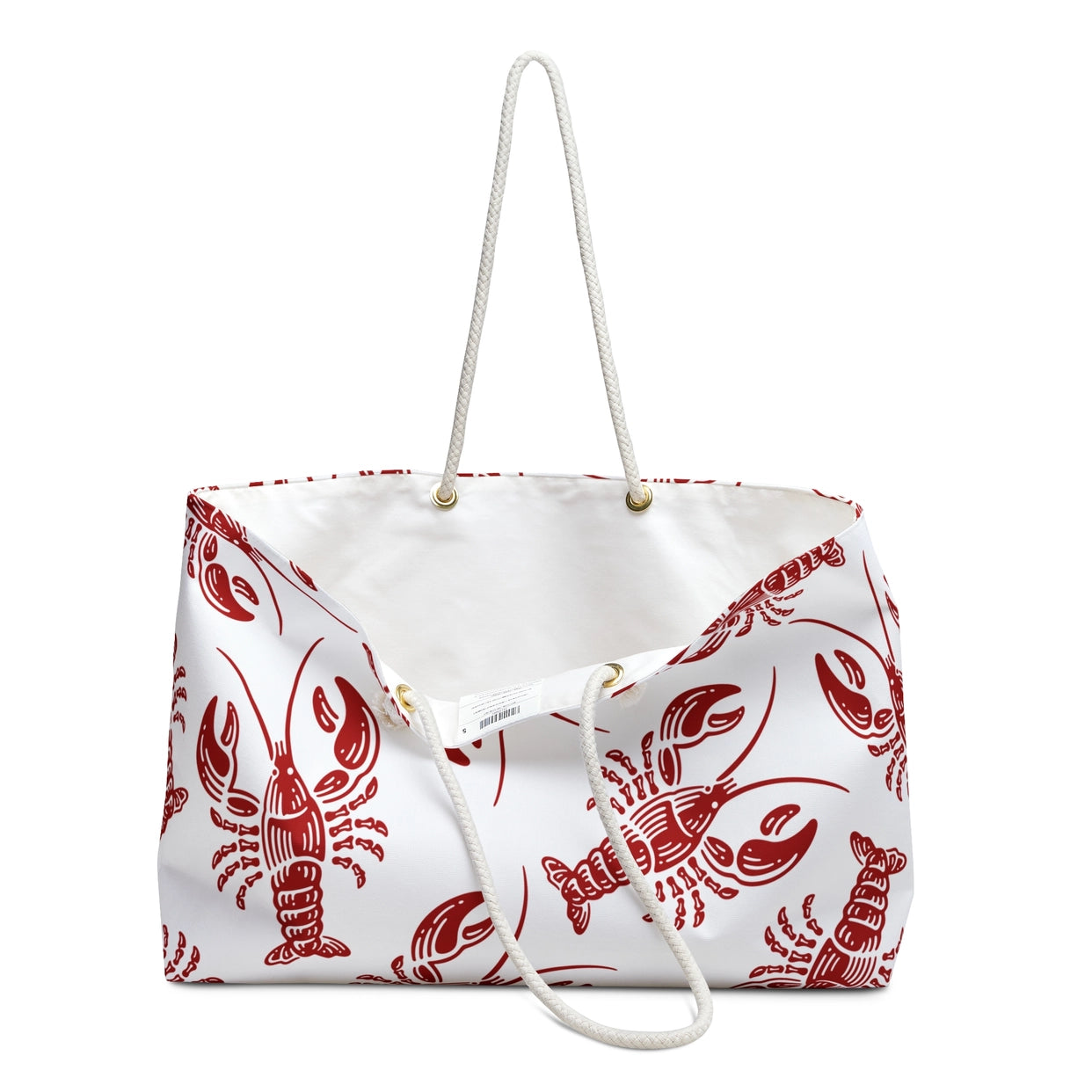 Red Lobster White Beach Tote Bag