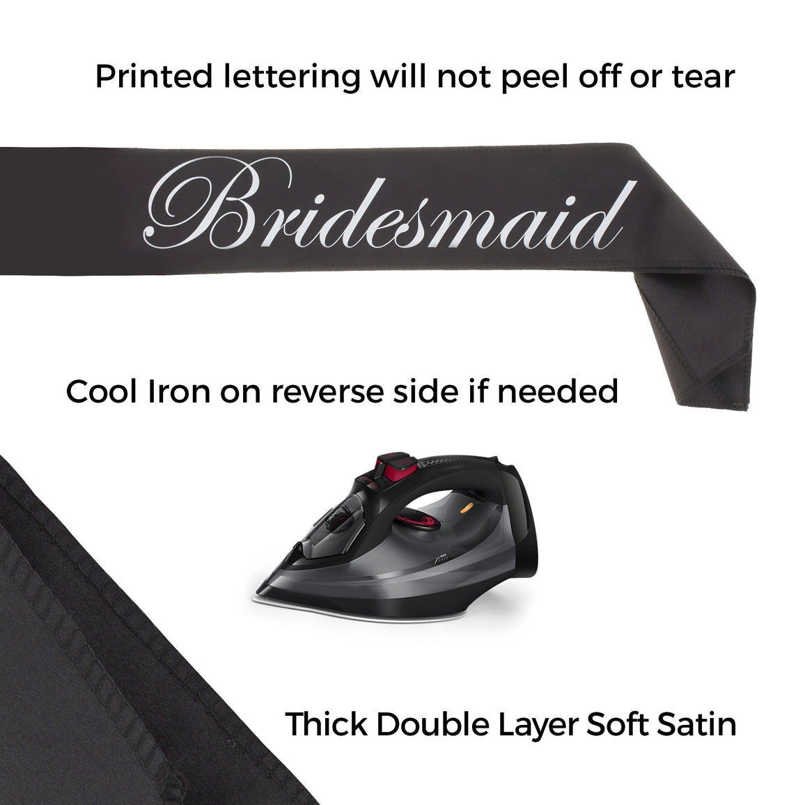 Bridesmaid Sash (Set of 5) - Black