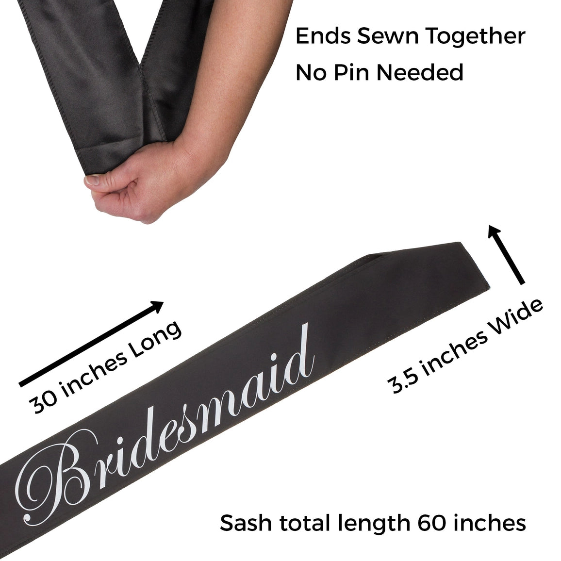 Bridesmaid Sash (Set of 5) - Black