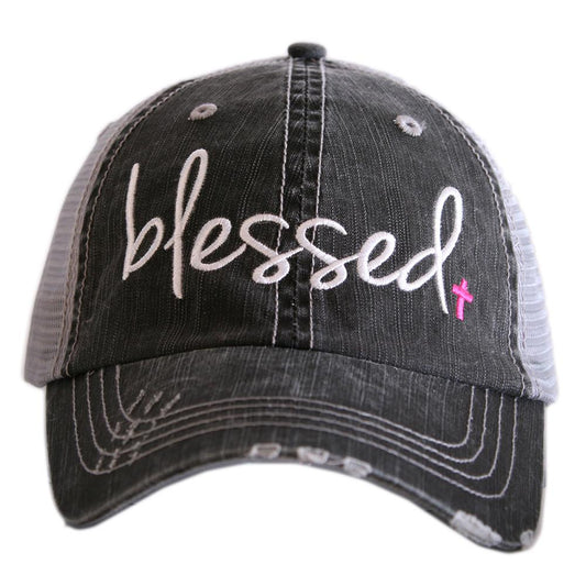 Blessed Distressed Cotton Trucker Hats
