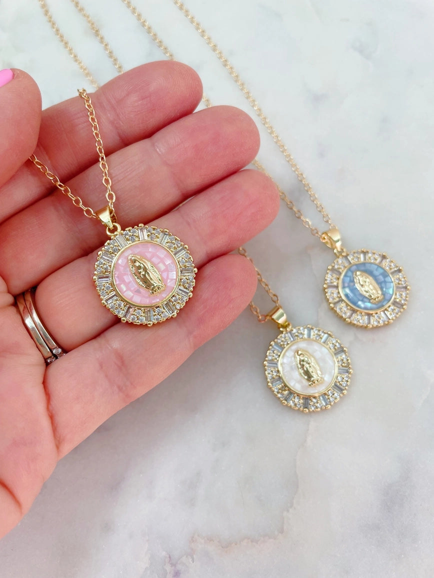Gold Virgin Mary Necklace