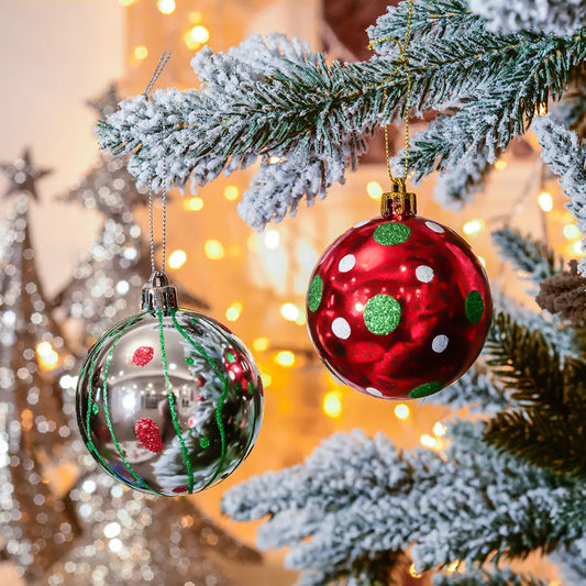 Playful Green, White & Red Christmas Bauble 35Pc Set