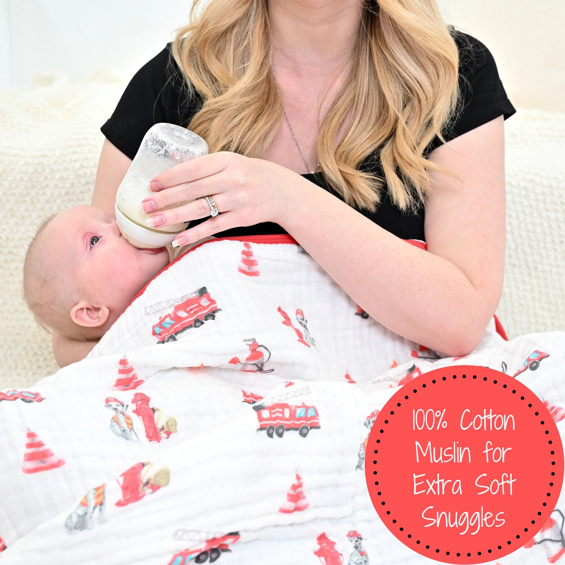 Fireman Baby Toddler Muslin Blanket