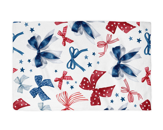 Patriotic Bows Waffle Weave Towel