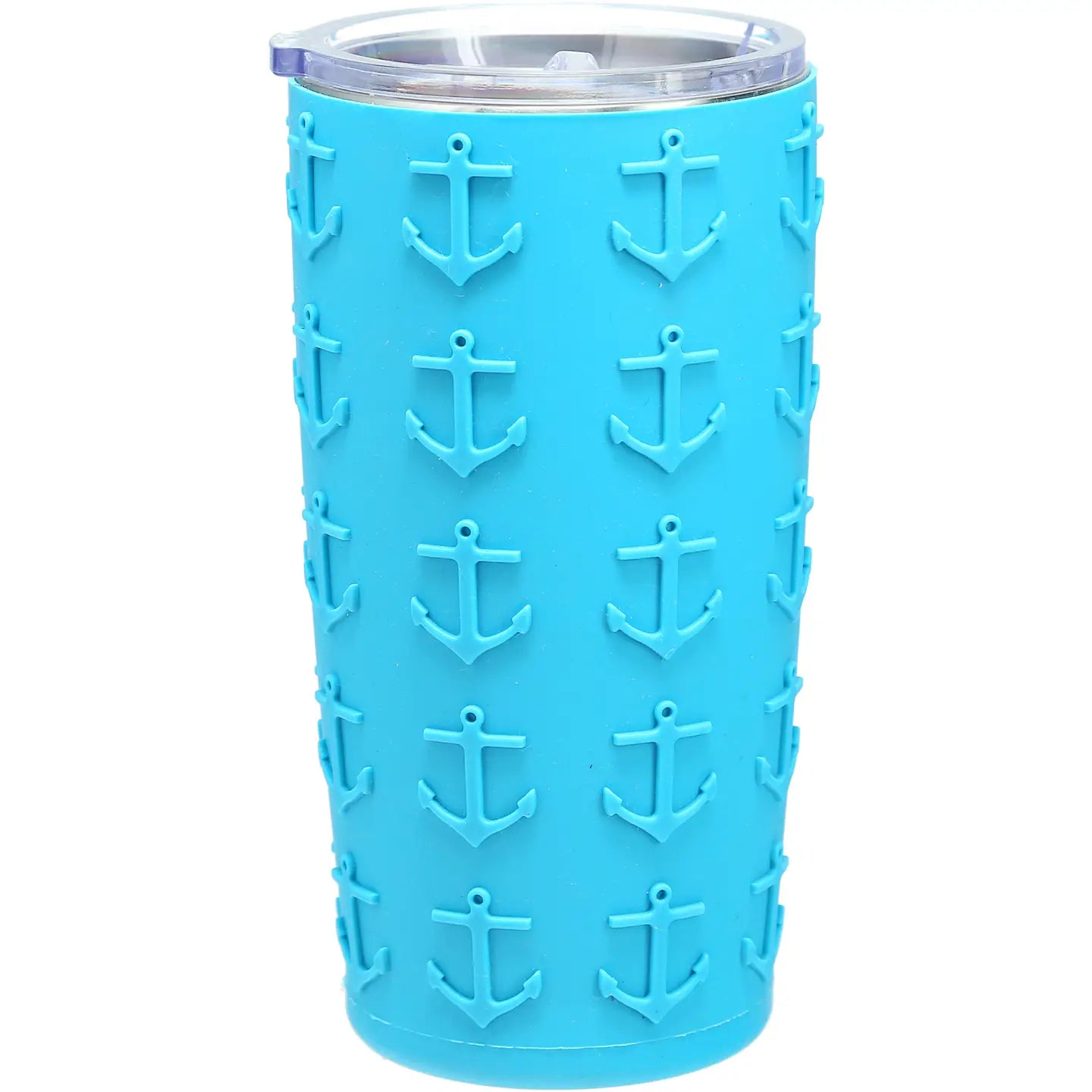 At the Beach - 20 oz Travel Tumbler with 3D Silicone Wrap