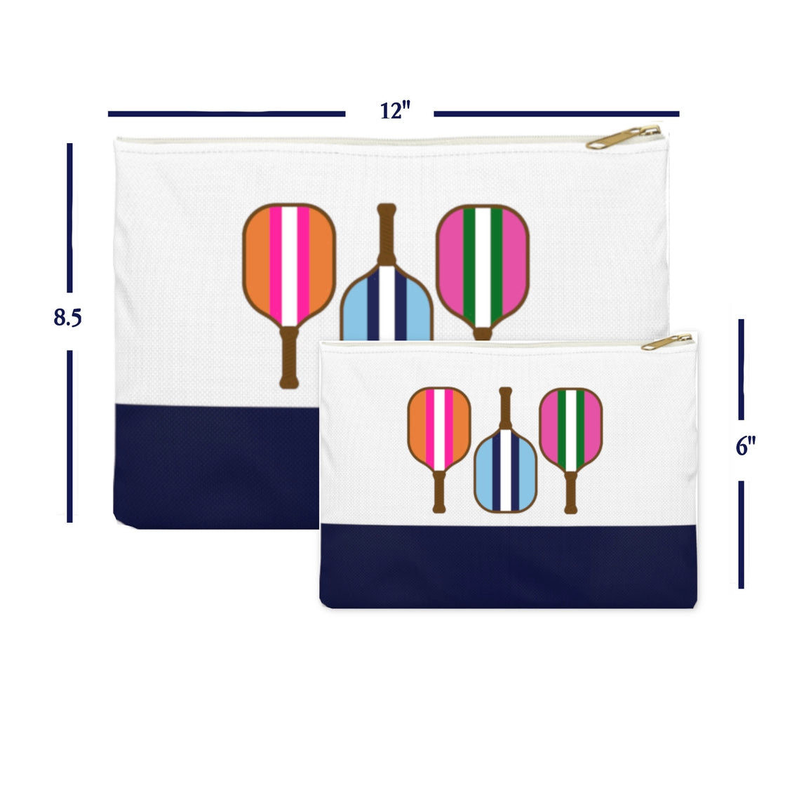 Colorful Pickleball Canvas Pouch