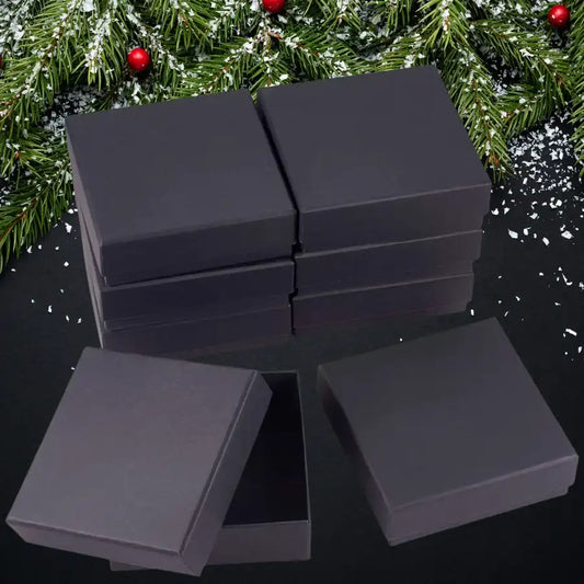 Black Cardboard Ornament Gift Box & Velvet Filler
