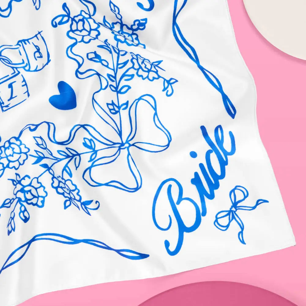 Bride Head Scarf - White Silk